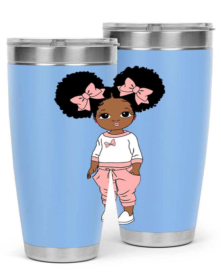 Black Girl Style 9# Tumbler in stainless steel with a stylish design, perfect for hot and cold beverages.