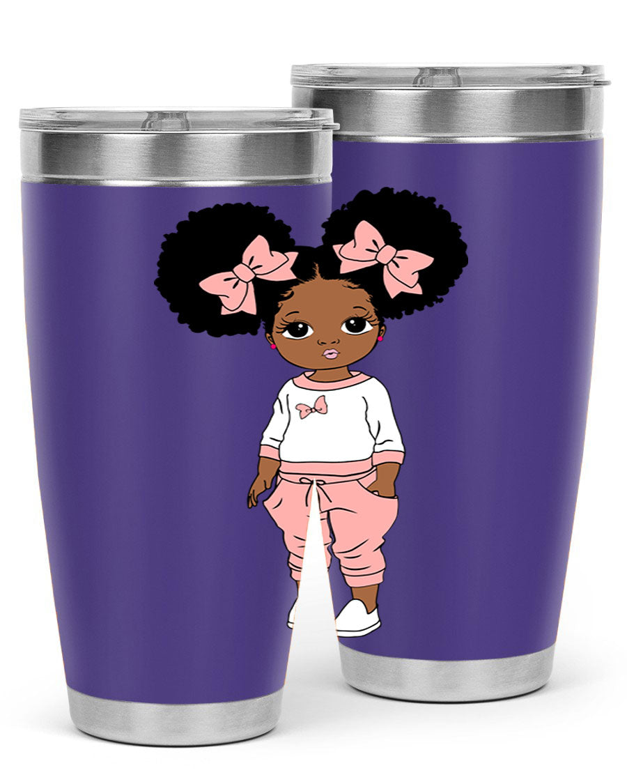 Black Girl Style 9# Tumbler in stainless steel with a stylish design, perfect for hot and cold beverages.