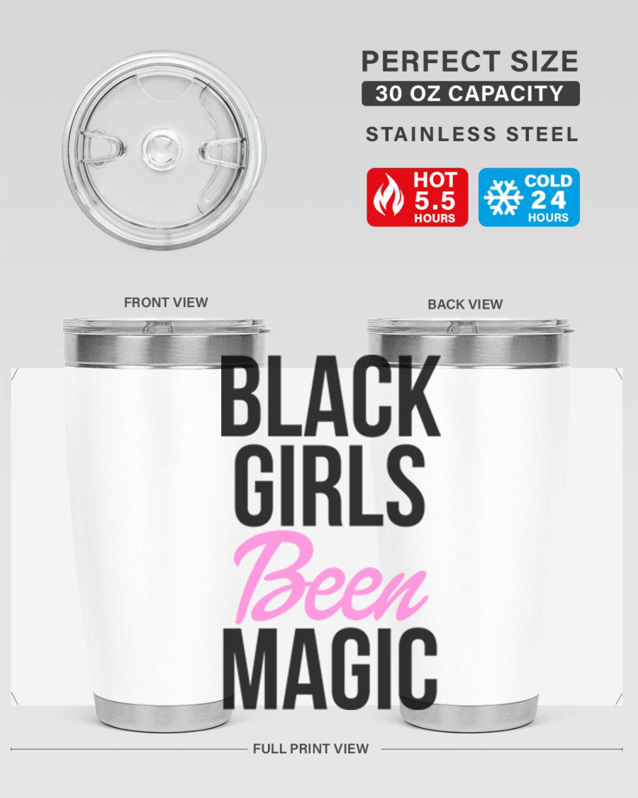 Black Girls Been Magic Cotton Tank showcasing a stylish design with bold lettering, perfect for celebrating black girl magic.