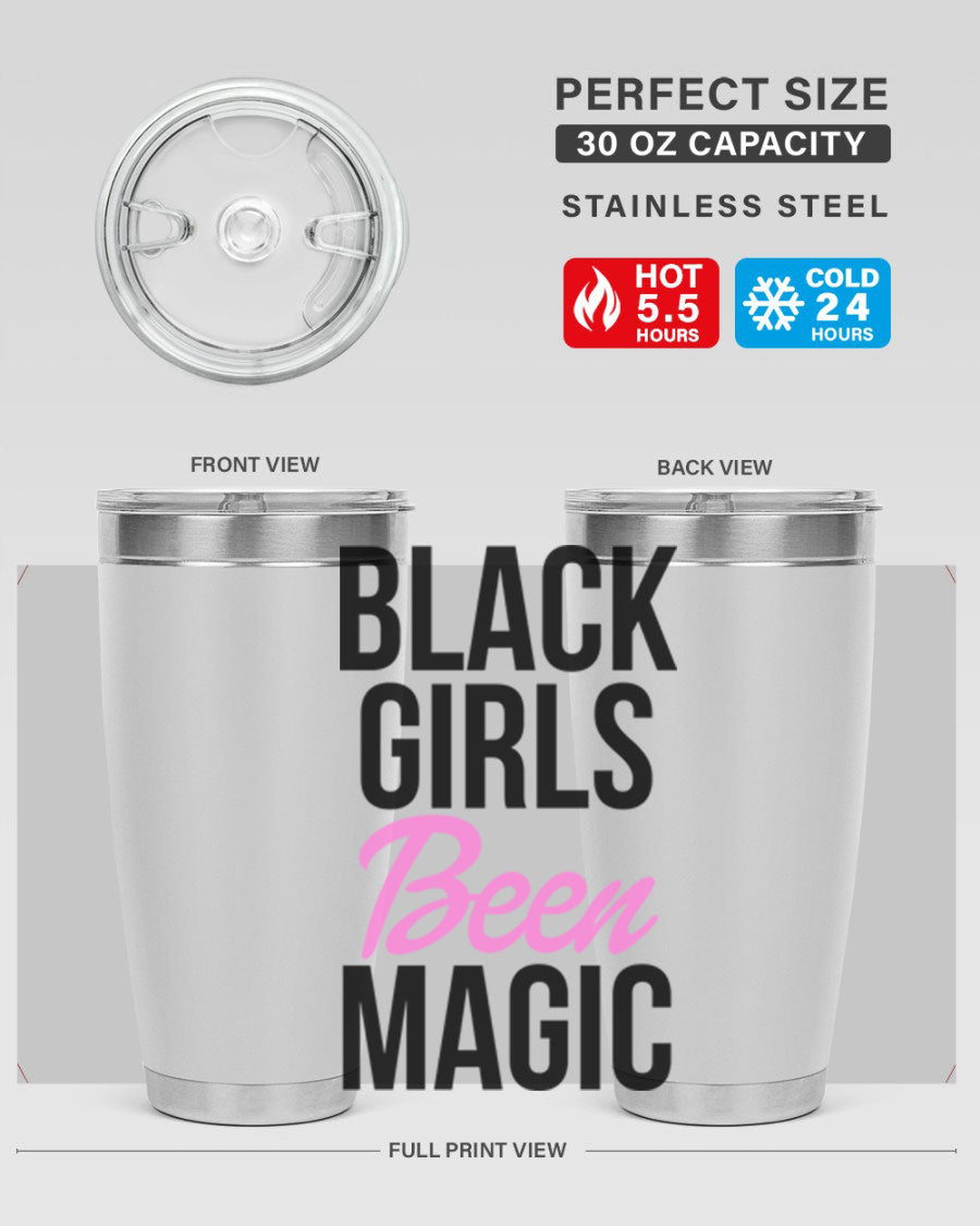 Black Girls Been Magic Cotton Tank showcasing a stylish design with bold lettering, perfect for celebrating black girl magic.