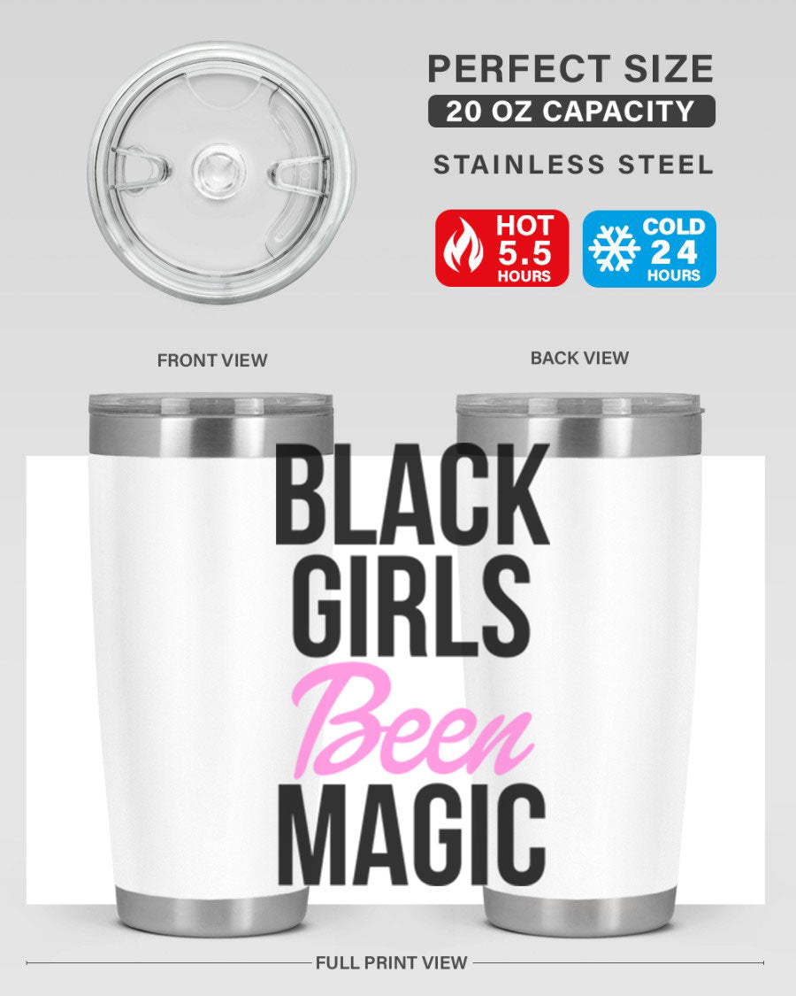 Black Girls Been Magic Cotton Tank showcasing a stylish design with bold lettering, perfect for celebrating black girl magic.