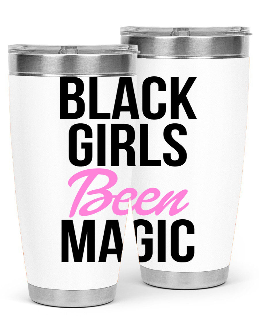 Black Girls Been Magic Cotton Tank showcasing a stylish design with bold lettering, perfect for celebrating black girl magic.