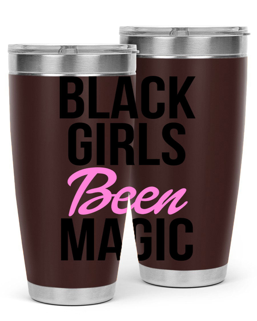 Black Girls Been Magic Cotton Tank showcasing a stylish design with bold lettering, perfect for celebrating black girl magic.