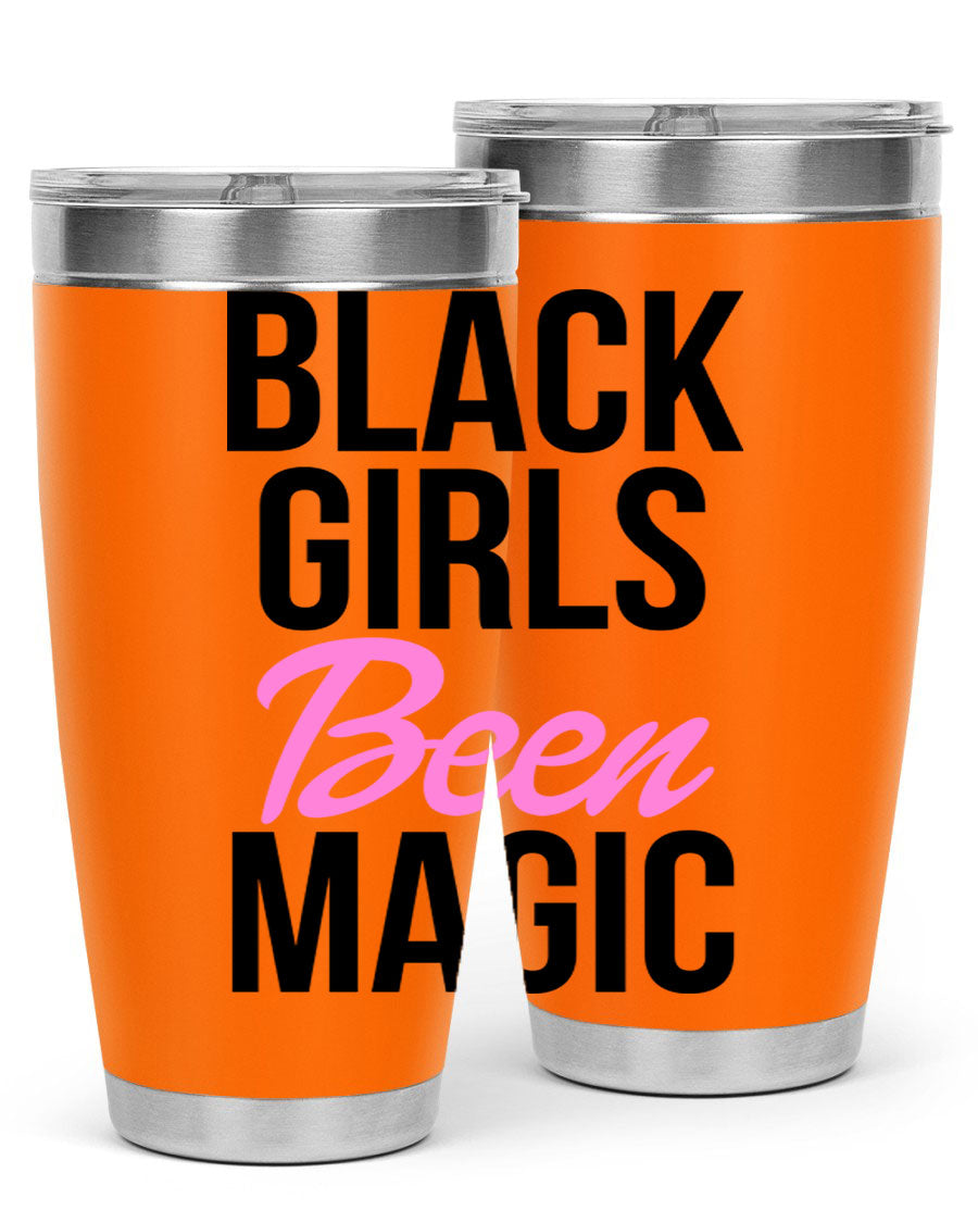 Black Girls Been Magic Cotton Tank showcasing a stylish design with bold lettering, perfect for celebrating black girl magic.