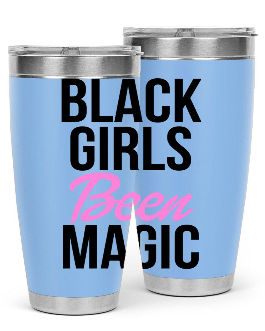 Black Girls Been Magic Cotton Tank showcasing a stylish design with bold lettering, perfect for celebrating black girl magic.