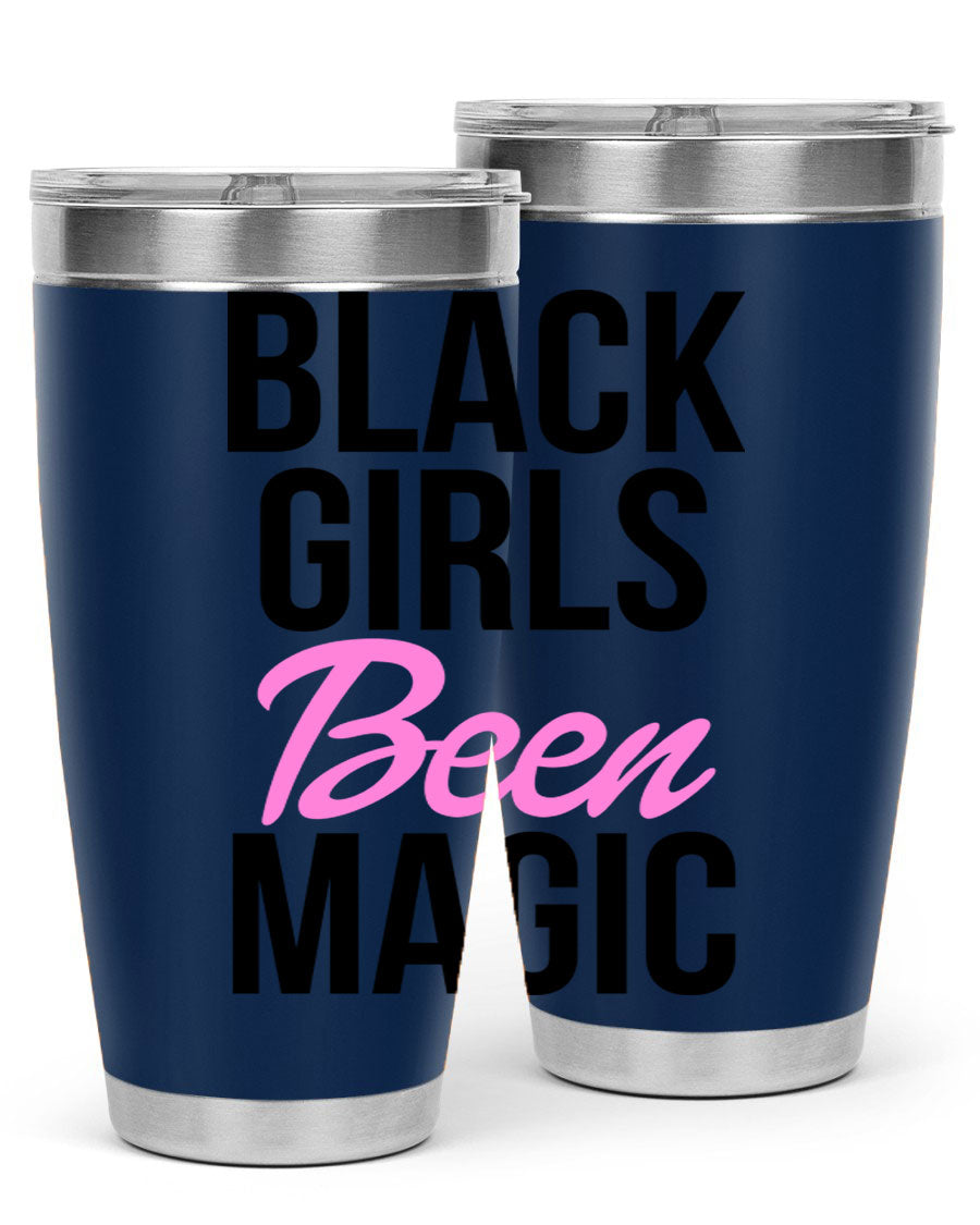 Black Girls Been Magic Cotton Tank showcasing a stylish design with bold lettering, perfect for celebrating black girl magic.