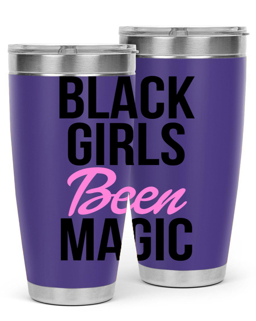 Black Girls Been Magic Cotton Tank showcasing a stylish design with bold lettering, perfect for celebrating black girl magic.