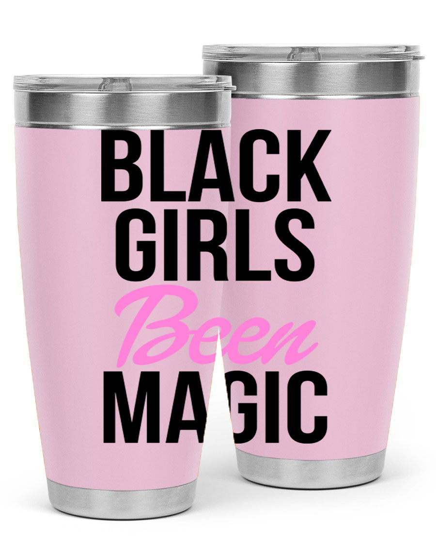 Black Girls Been Magic Cotton Tank showcasing a stylish design with bold lettering, perfect for celebrating black girl magic.