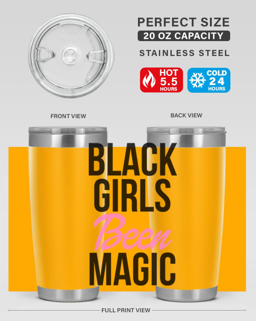 Black Girls Been Magic Cotton Tank showcasing a stylish design with bold lettering, perfect for celebrating black girl magic.