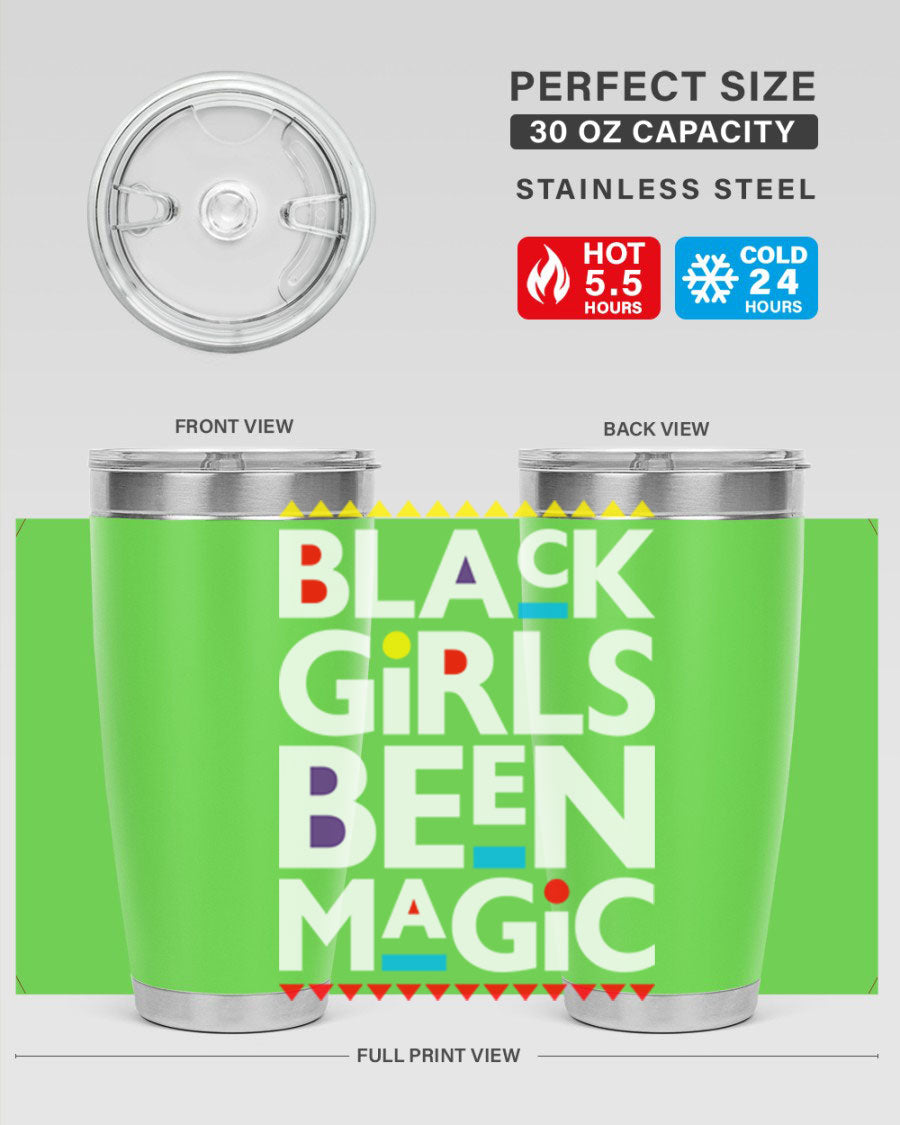 Black Girls Been Magic Cotton Tank showcasing bold lettering and stylish design, perfect for casual wear.