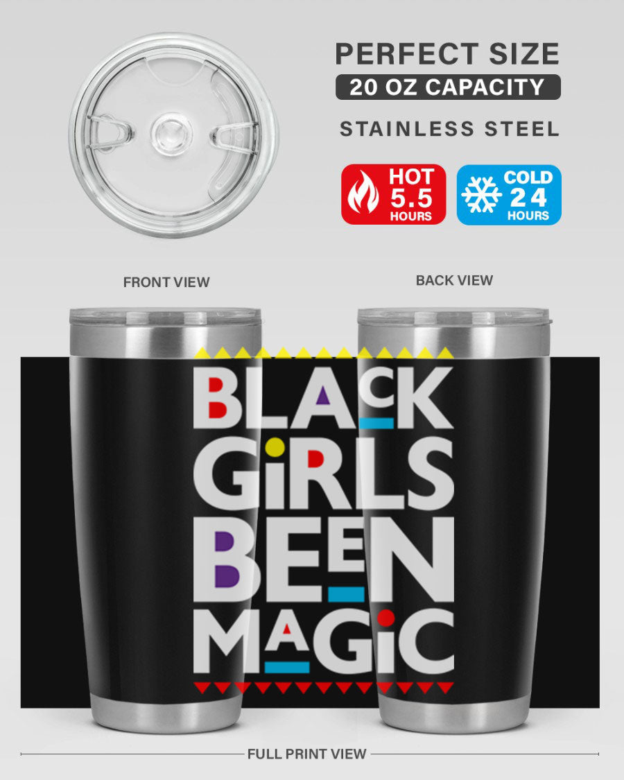 Black Girls Been Magic Cotton Tank showcasing bold lettering and stylish design, perfect for casual wear.