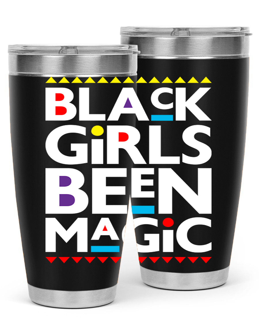 Black Girls Been Magic Cotton Tank showcasing bold lettering and stylish design, perfect for casual wear.