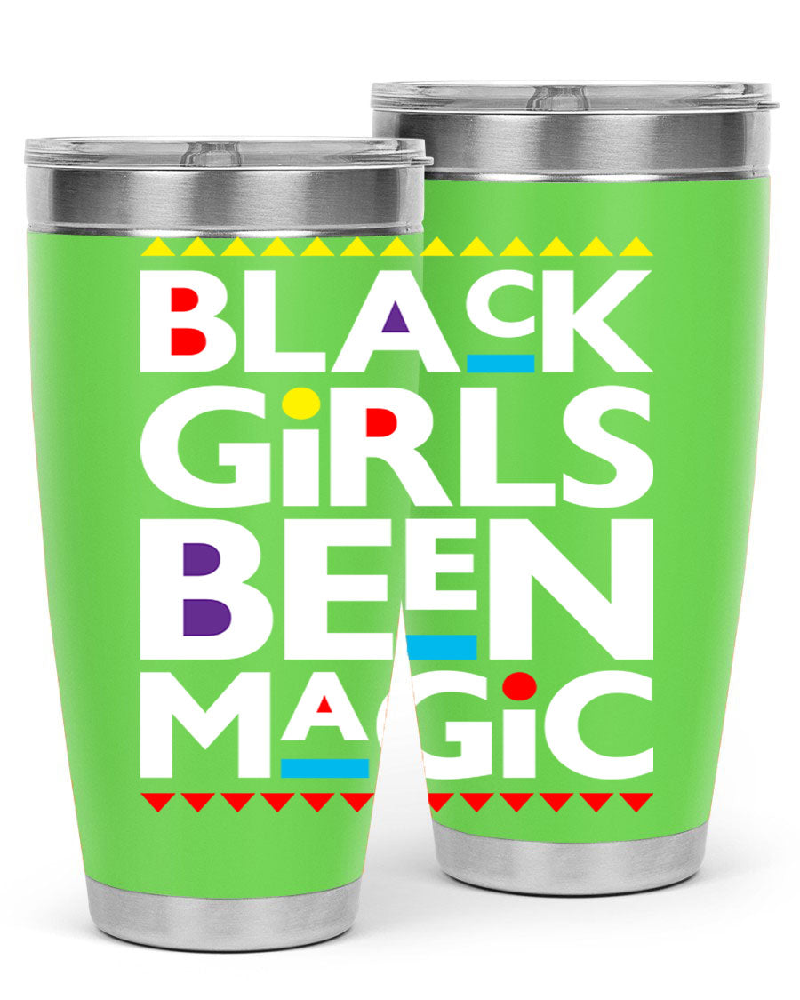 Black Girls Been Magic Cotton Tank showcasing bold lettering and stylish design, perfect for casual wear.