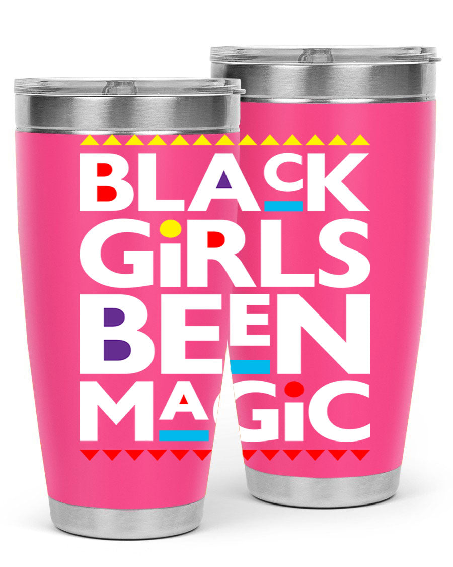 Black Girls Been Magic Cotton Tank showcasing bold lettering and stylish design, perfect for casual wear.