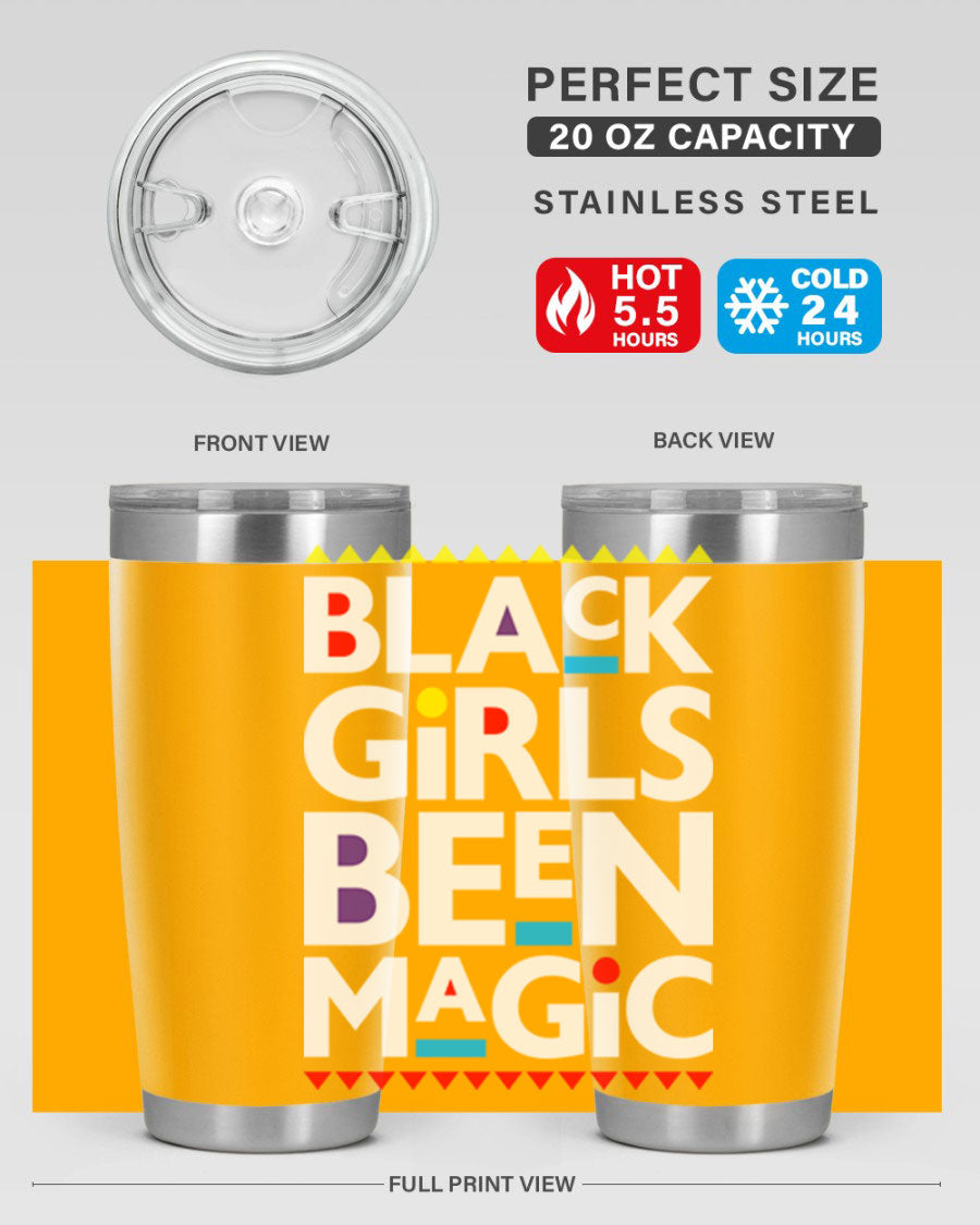 Black Girls Been Magic Cotton Tank showcasing bold lettering and stylish design, perfect for casual wear.