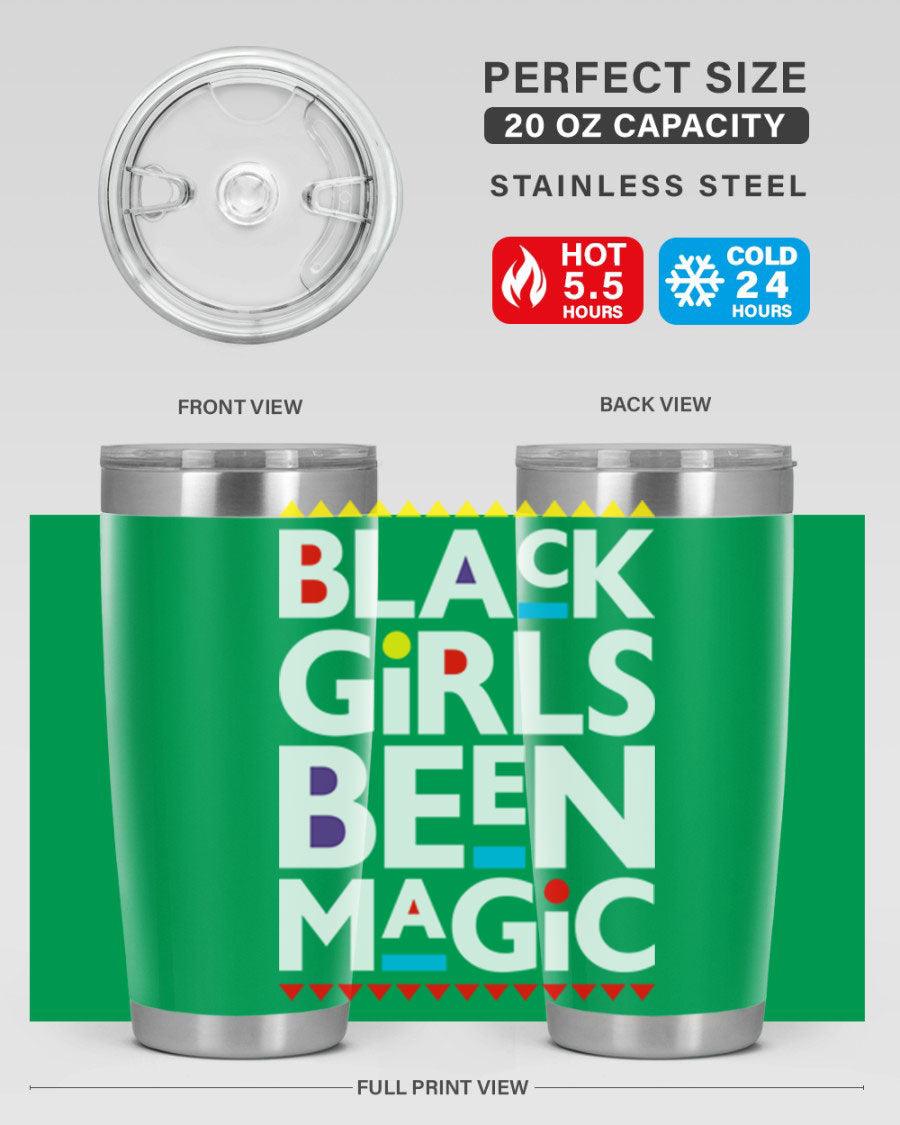 Black Girls Been Magic Cotton Tank showcasing bold lettering and stylish design, perfect for casual wear.