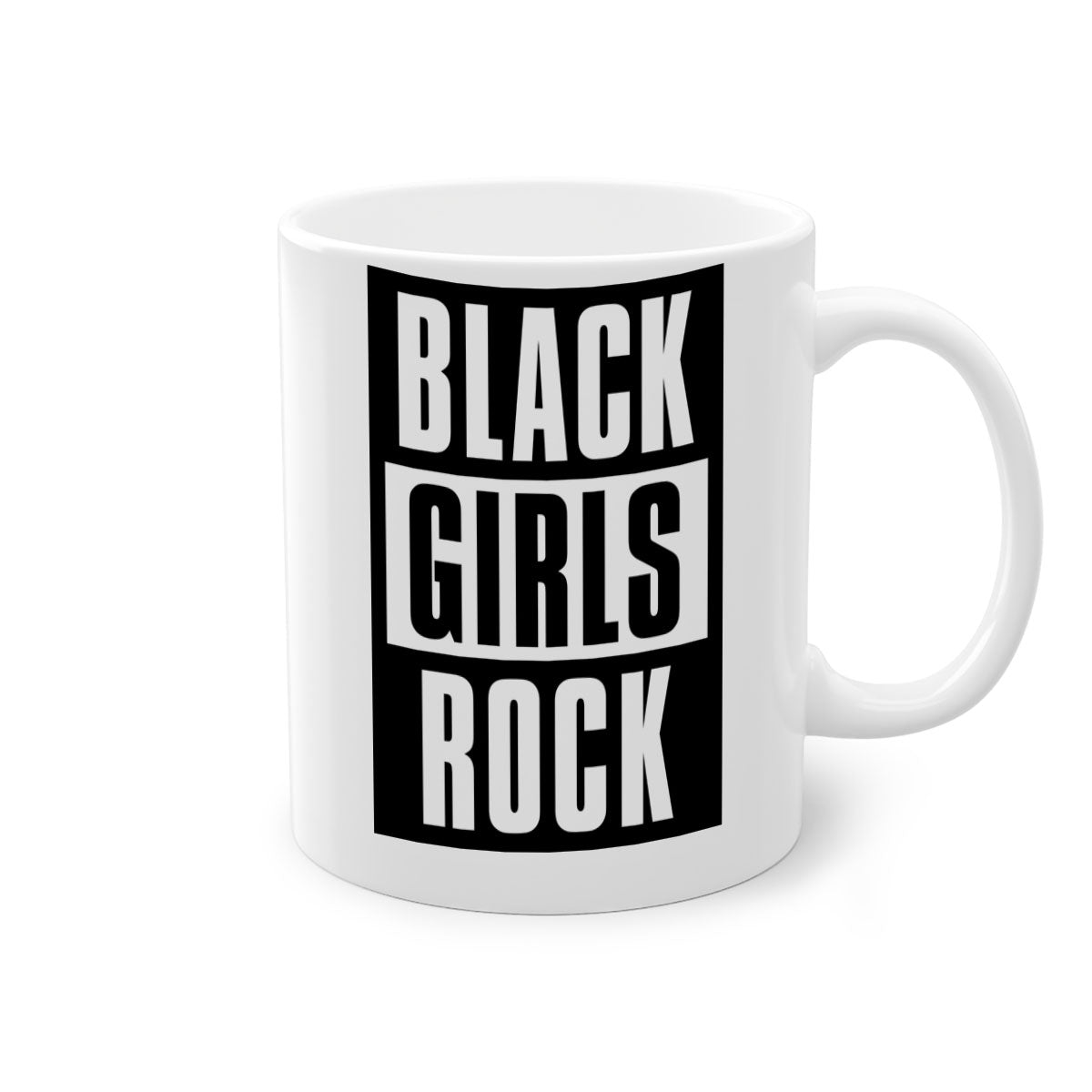 Black Girls Rock 201# Mug featuring a glossy finish with a colored handle and interior, available in multiple colors.