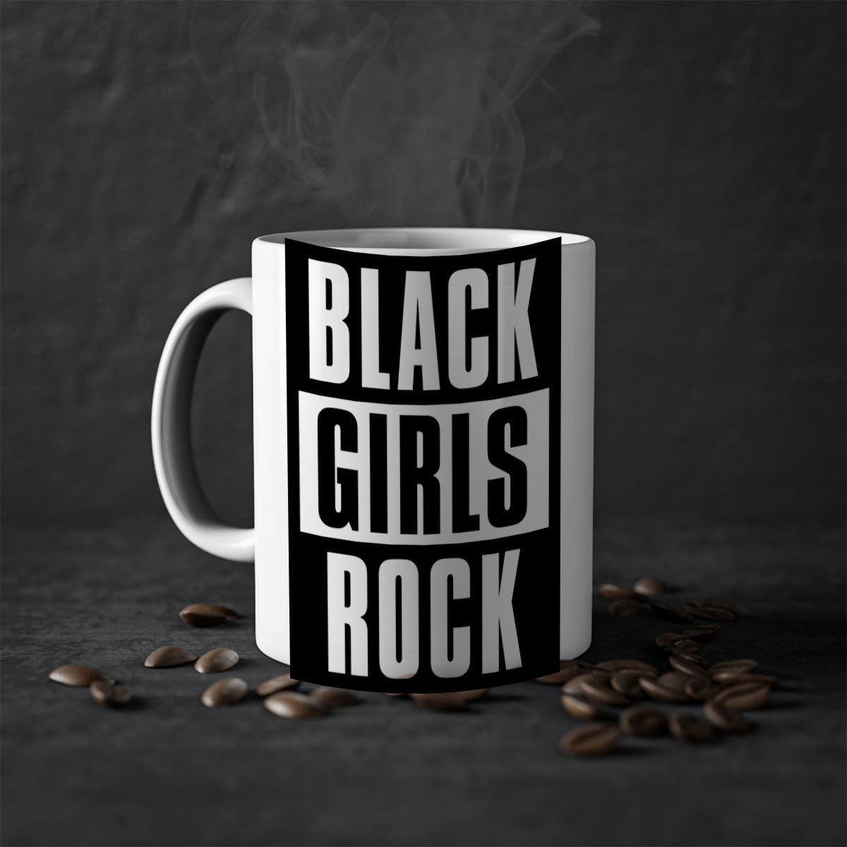 Black Girls Rock 201# Mug featuring a glossy finish with a colored handle and interior, available in multiple colors.