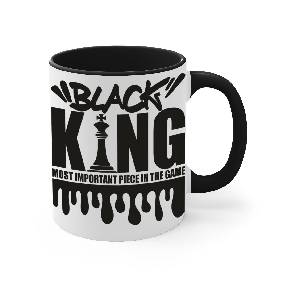 Black king 214# Mug featuring a glossy finish with a colored handle and interior, available in multiple sizes.