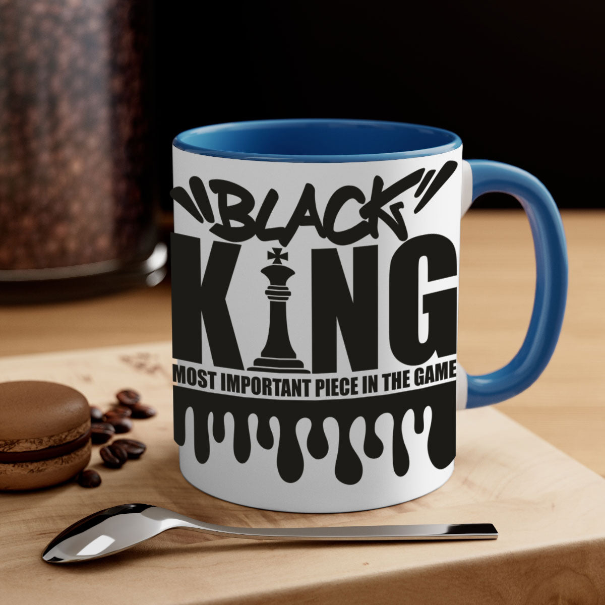 Black king 214# Mug featuring a glossy finish with a colored handle and interior, available in multiple sizes.