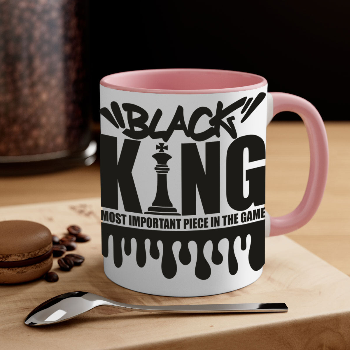 Black king 214# Mug featuring a glossy finish with a colored handle and interior, available in multiple sizes.