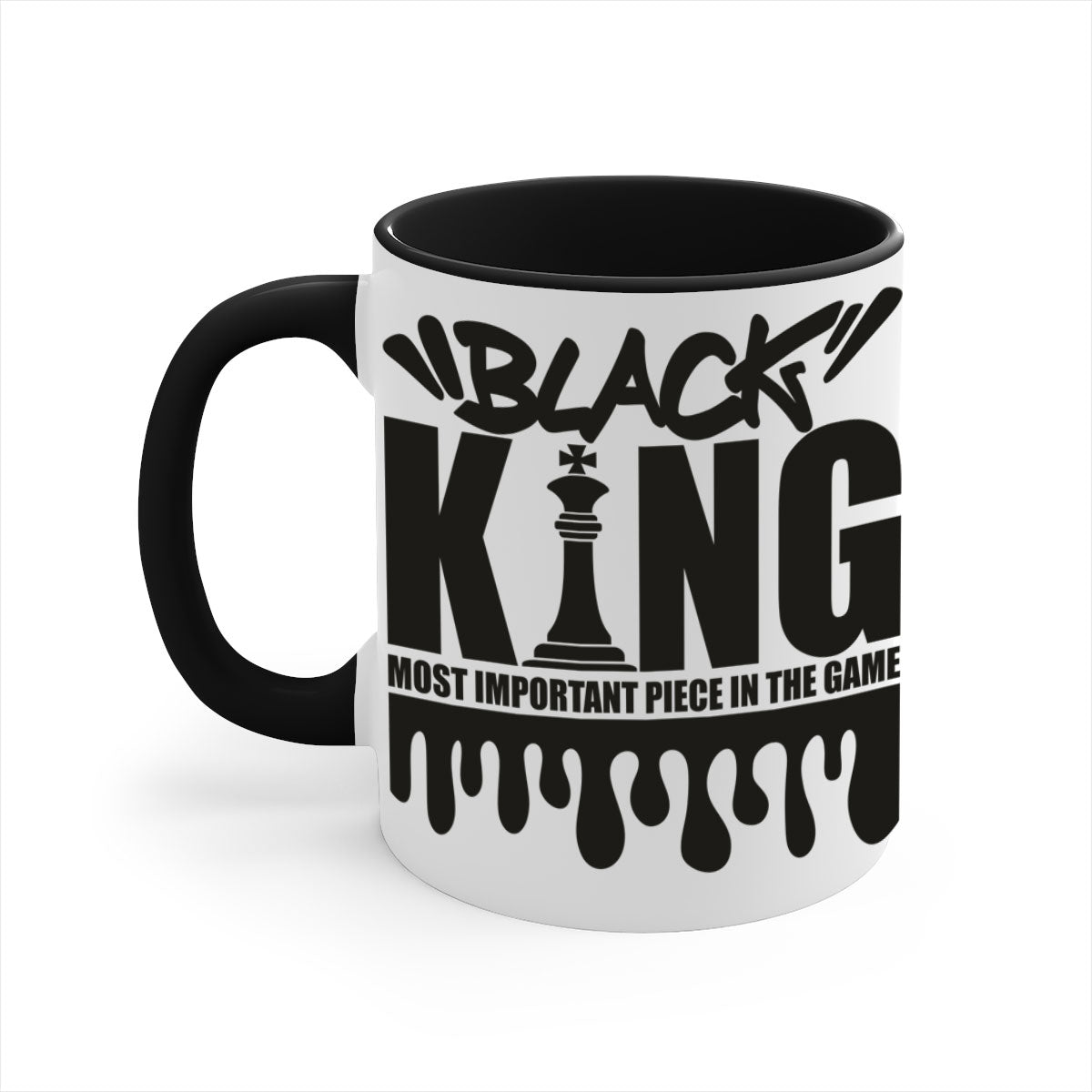 Black king 214# Mug featuring a glossy finish with a colored handle and interior, available in multiple sizes.