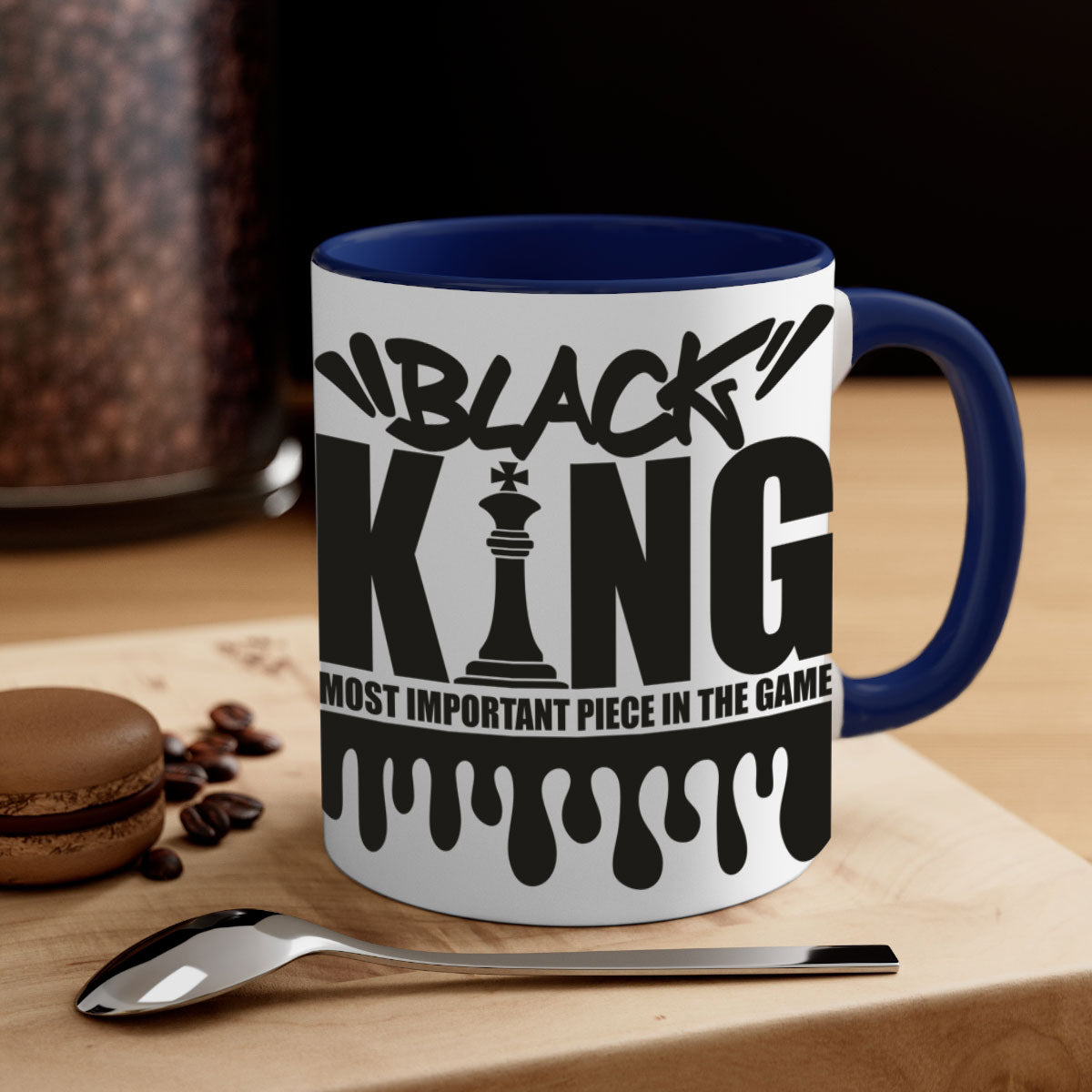 Black king 214# Mug featuring a glossy finish with a colored handle and interior, available in multiple sizes.