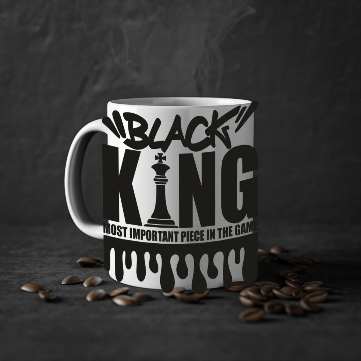 Black king 214# Mug featuring a glossy finish with a colored handle and interior, available in multiple sizes.