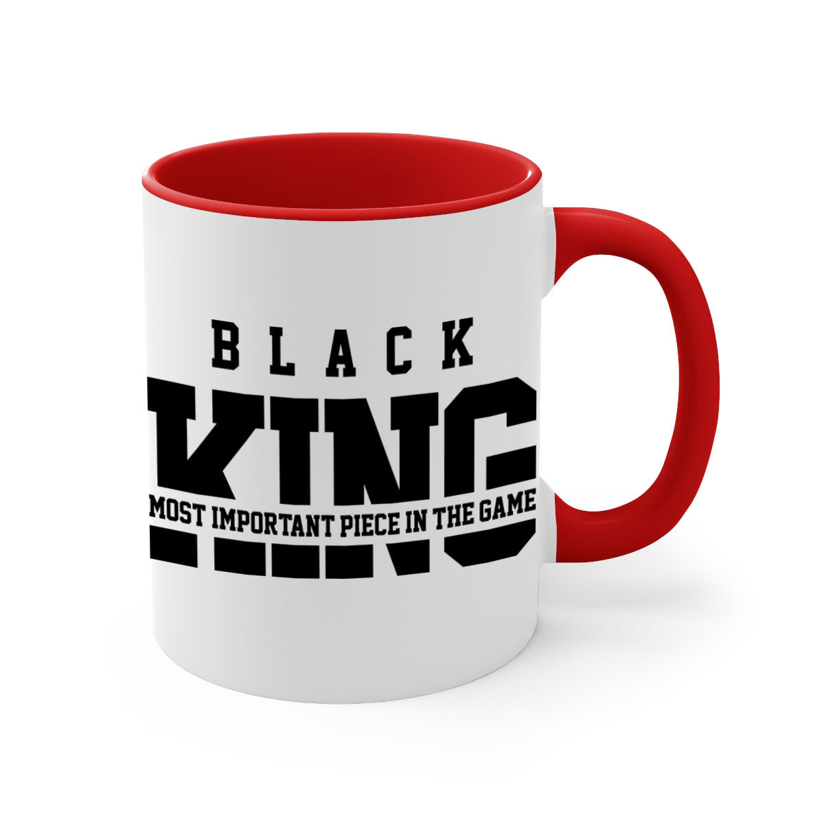 Black King 230# Mug featuring a glossy finish with a colored handle and interior, available in multiple sizes and colors.