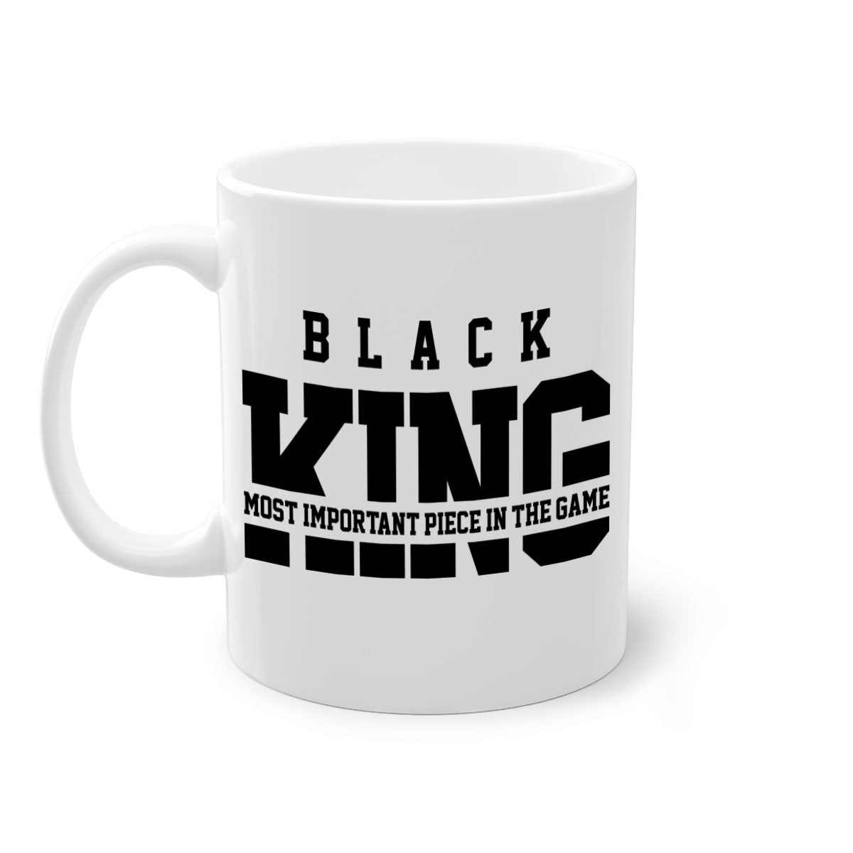 Black King 230# Mug featuring a glossy finish with a colored handle and interior, available in multiple sizes and colors.