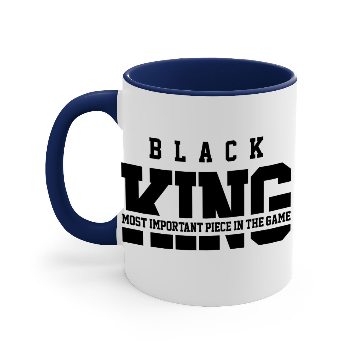 Black King 230# Mug featuring a glossy finish with a colored handle and interior, available in multiple sizes and colors.