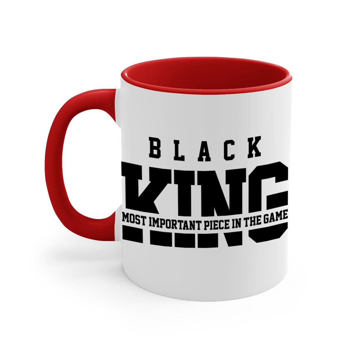 Black King 230# Mug featuring a glossy finish with a colored handle and interior, available in multiple sizes and colors.