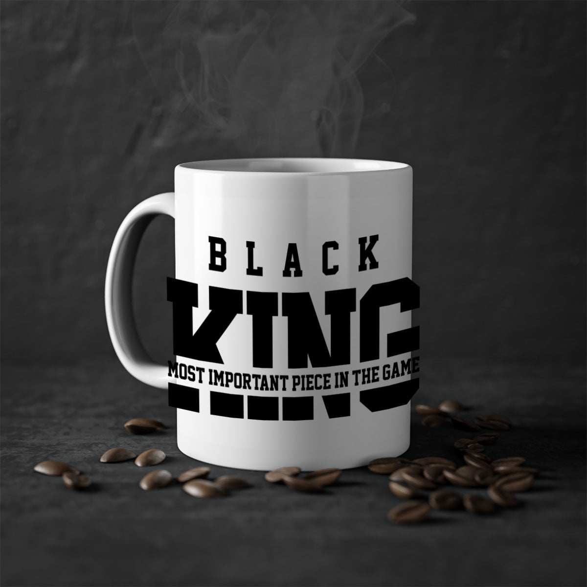 Black King 230# Mug featuring a glossy finish with a colored handle and interior, available in multiple sizes and colors.