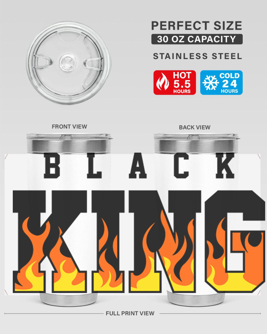 Black King Flames Cotton Tank featuring a bold flame design, made from soft and breathable cotton material.