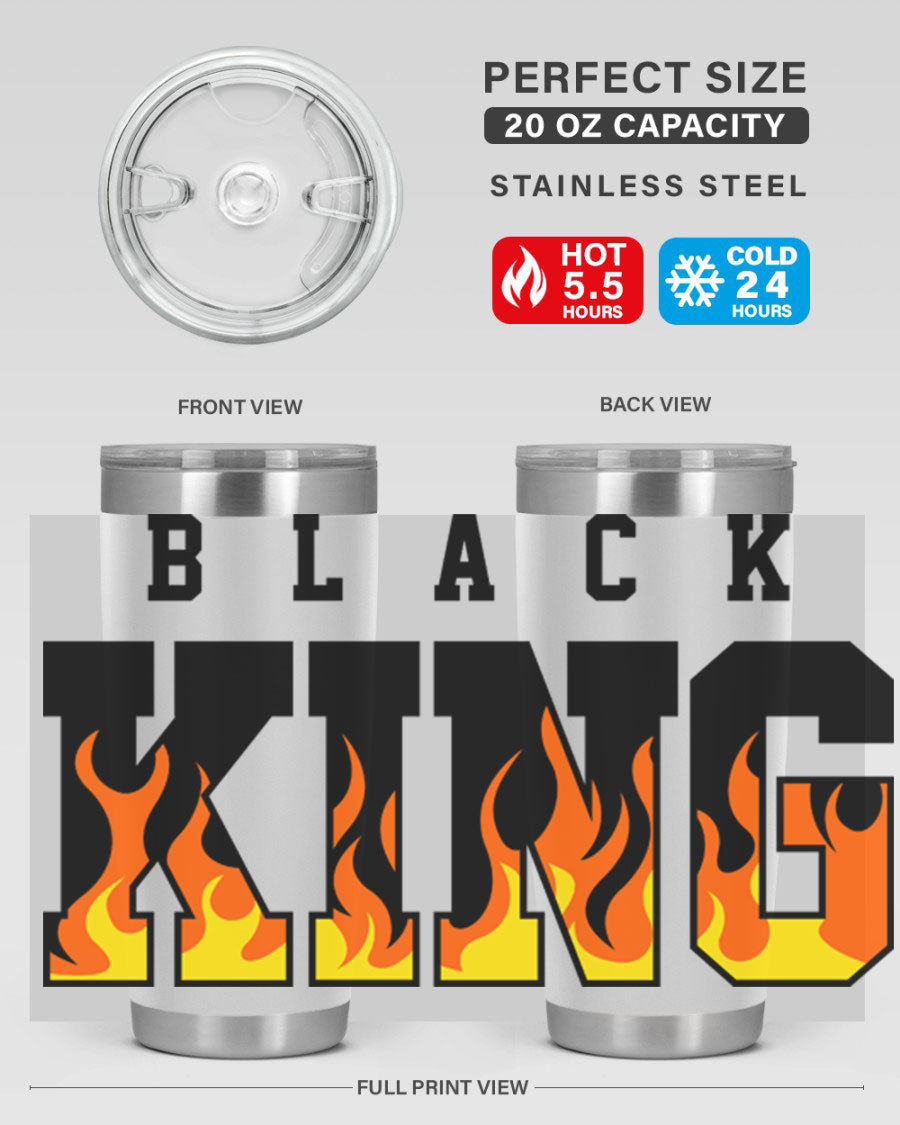 Black King Flames Cotton Tank featuring a bold flame design, made from soft and breathable cotton material.