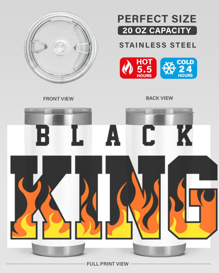 Black King Flames Cotton Tank featuring a bold flame design, made from soft and breathable cotton material.