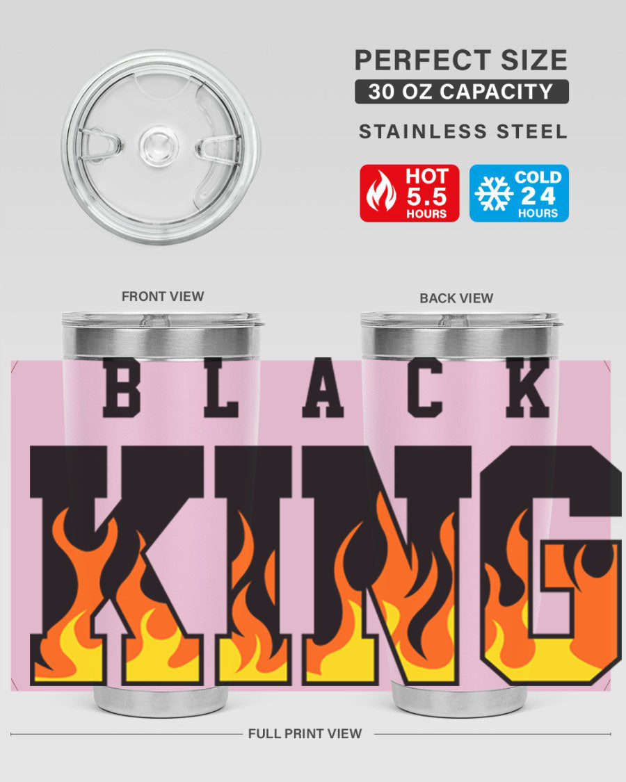 Black King Flames Cotton Tank featuring a bold flame design, made from soft and breathable cotton material.