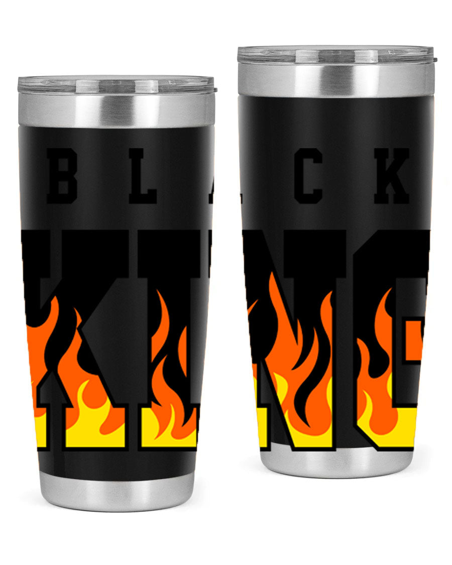 Black King Flames Cotton Tank featuring a bold flame design, made from soft and breathable cotton material.