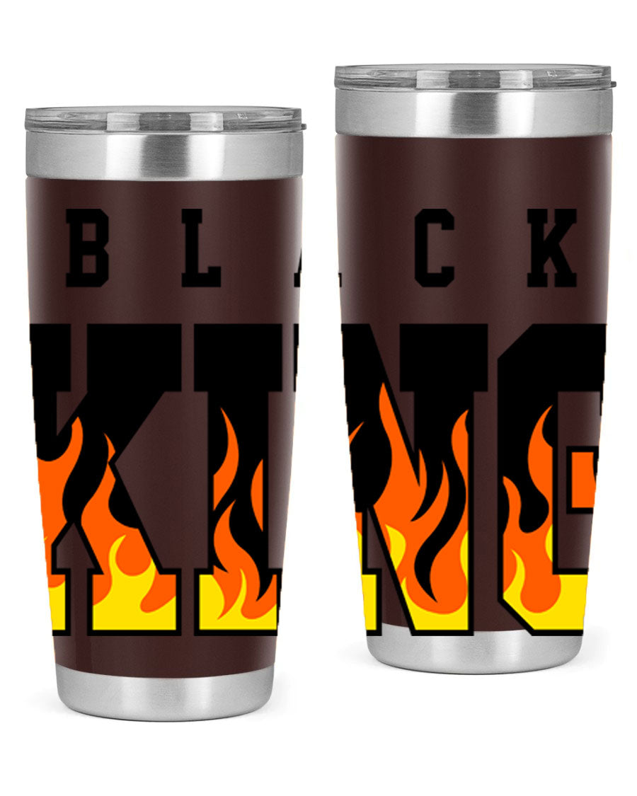 Black King Flames Cotton Tank featuring a bold flame design, made from soft and breathable cotton material.