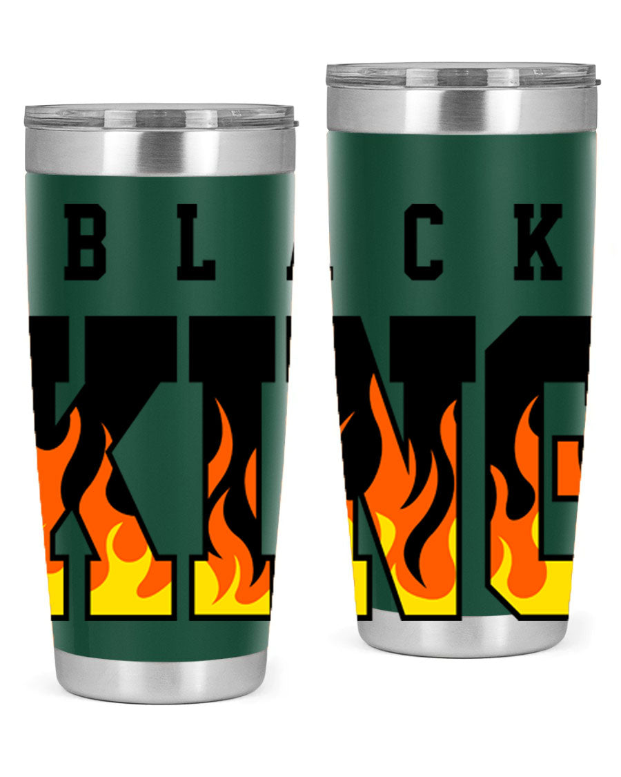 Black King Flames Cotton Tank featuring a bold flame design, made from soft and breathable cotton material.