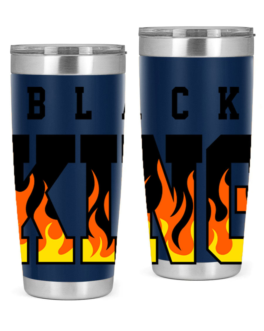 Black King Flames Cotton Tank featuring a bold flame design, made from soft and breathable cotton material.