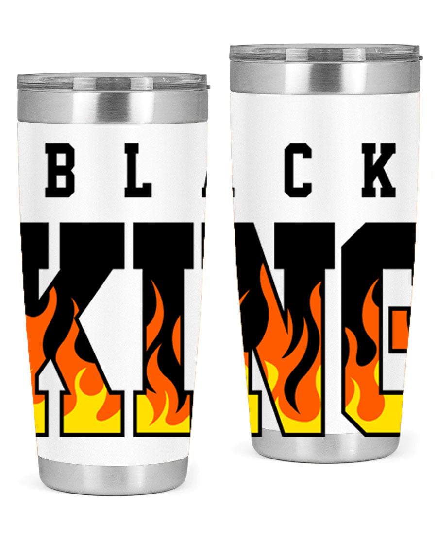 Black King Flames Cotton Tank featuring a bold flame design, made from soft and breathable cotton material.