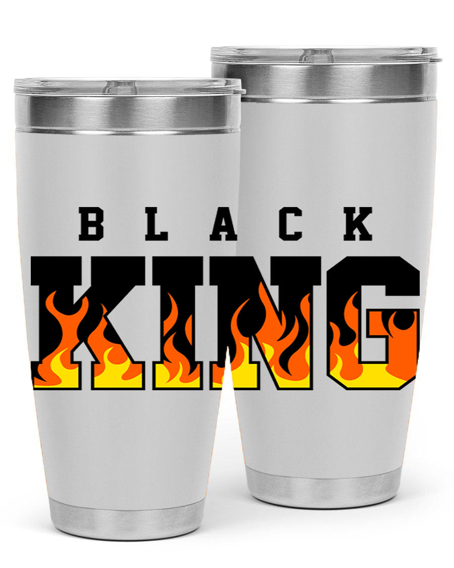 Black King Flames Cotton Tank featuring a bold flame design, made from soft and breathable cotton material.