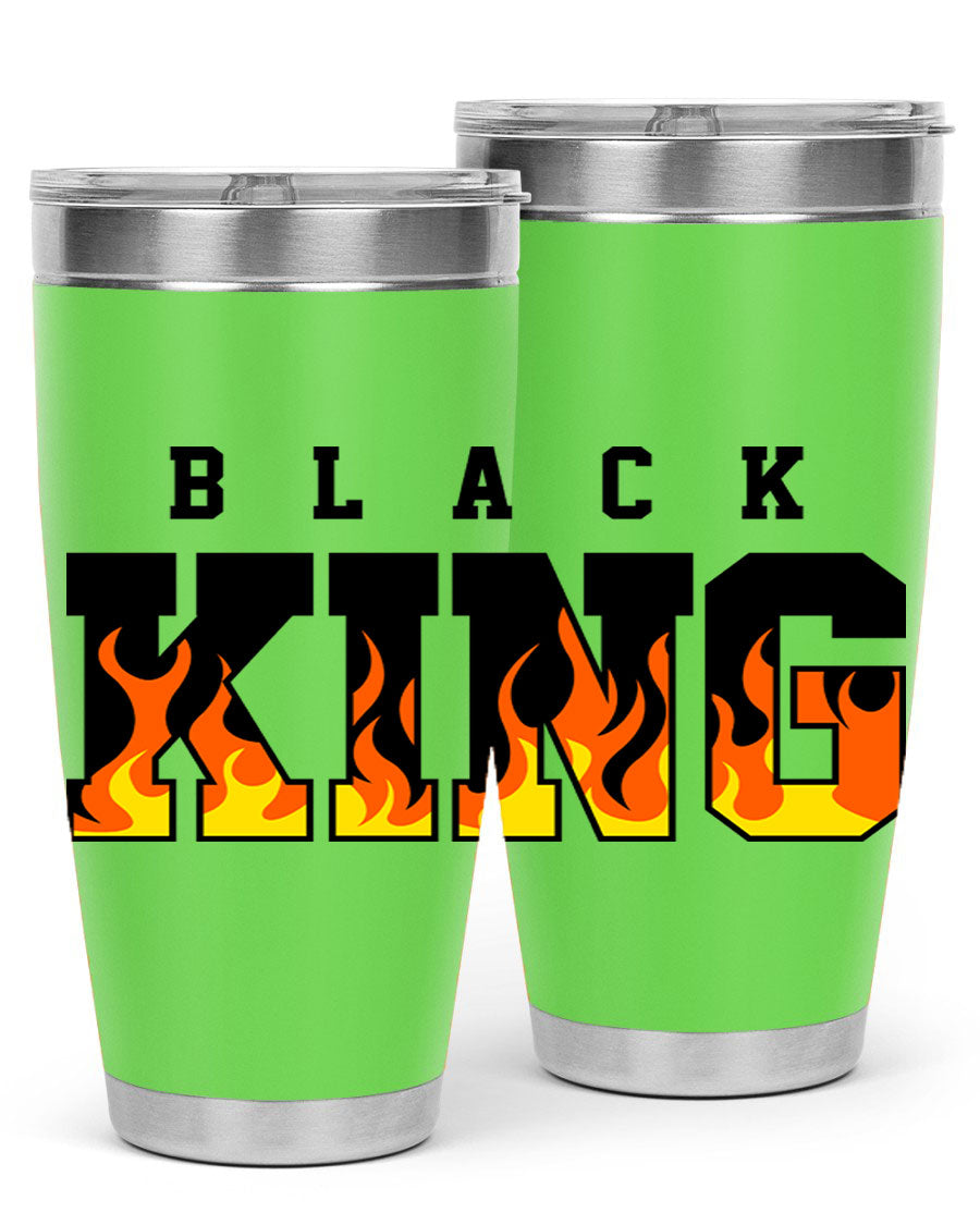 Black King Flames Cotton Tank featuring a bold flame design, made from soft and breathable cotton material.