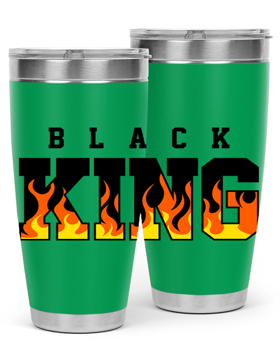 Black King Flames Cotton Tank featuring a bold flame design, made from soft and breathable cotton material.