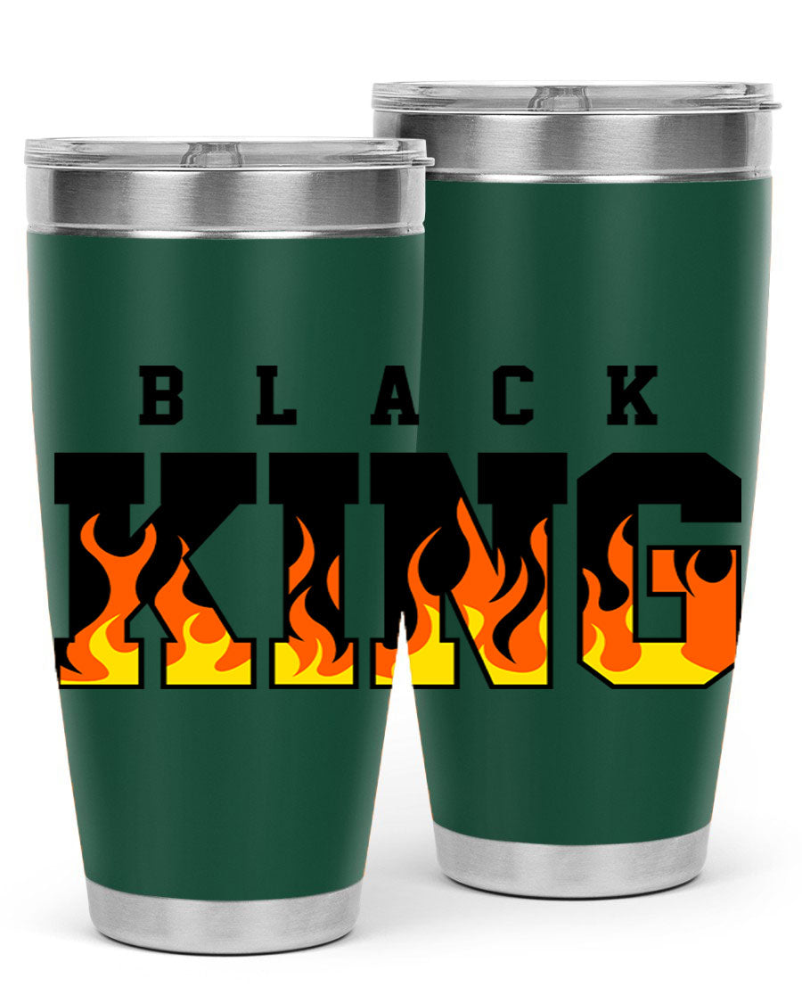 Black King Flames Cotton Tank featuring a bold flame design, made from soft and breathable cotton material.