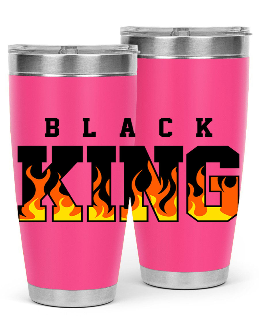 Black King Flames Cotton Tank featuring a bold flame design, made from soft and breathable cotton material.