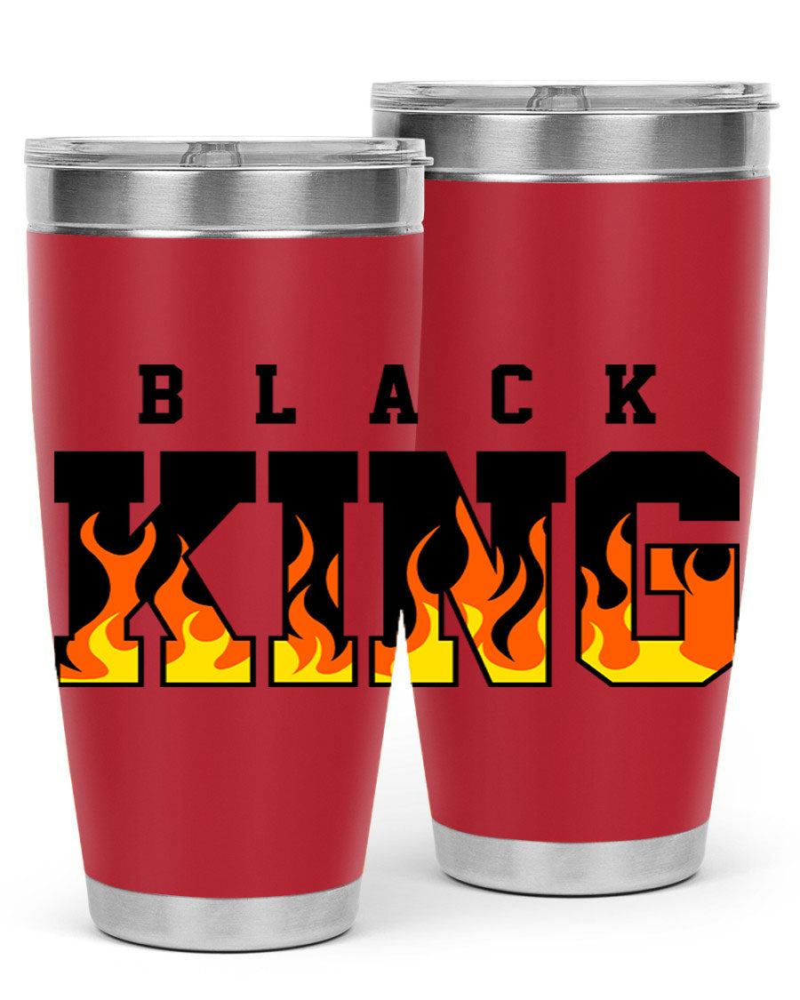 Black King Flames Cotton Tank featuring a bold flame design, made from soft and breathable cotton material.