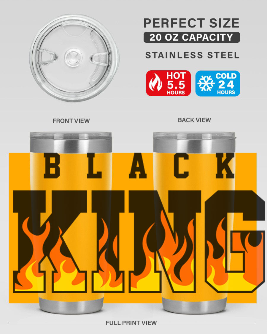 Black King Flames Cotton Tank featuring a bold flame design, made from soft and breathable cotton material.