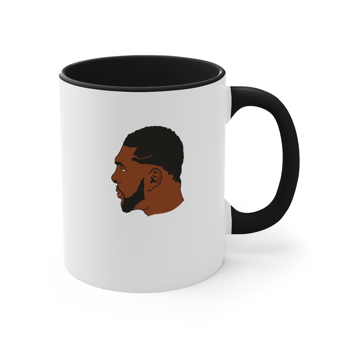 Black man 26# Mug featuring a glossy finish with a colored handle and interior, available in multiple colors and sizes.